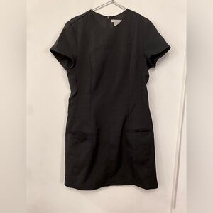 H&M Black Shirt Mini Dress with Pockets S